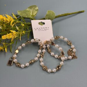 Laundry By Shelli Segal Gold and White Chic Bracelet